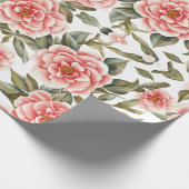 Bloemmotief Camellia Bloemen Cadeaupapier (Hoek)