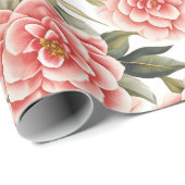 Bloemmotief Camellia Bloemen Cadeaupapier (Rol Hoek)