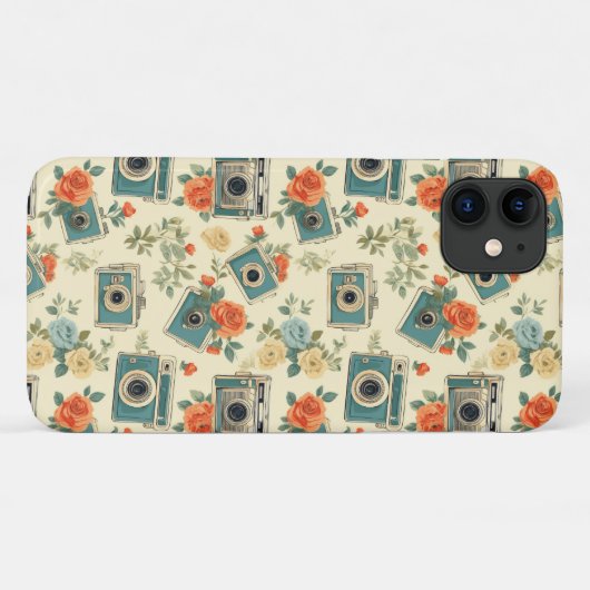  bloemmotief & camerapatroon Case-Mate iPhone case (Achterkant (horizontaal))
