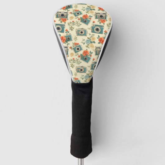 bloemmotief & camerapatroon golfheadcover (Voorkant)