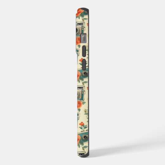 bloemmotief & camerapatroon iPhone hoesje (Linkerkant)