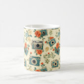  bloemmotief & camerapatroon koffiemok (Center)