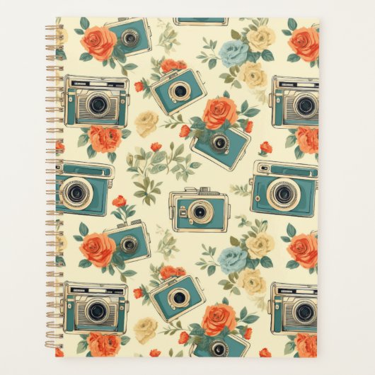 bloemmotief & camerapatroon planner (Voorkant)