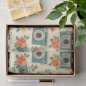  bloemmotief & camerapatroon tissuepapier (Geschenk)