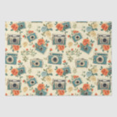  bloemmotief & camerapatroon tissuepapier (Voorkant)