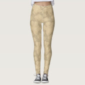 Bloemmotief | Champagneroze Leggings (Voorkant)