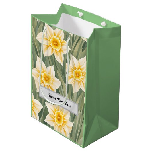  bloemmotief Daffodil Flowers Medium Cadeauzakje (Voorkant Gekanteld)