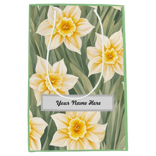  bloemmotief Daffodil Flowers Medium Cadeauzakje (Voorkant)