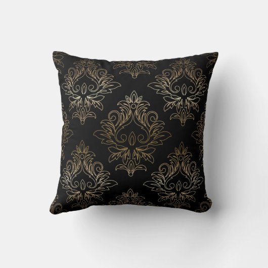 Bloemmotief damast kussen (Achterkant)