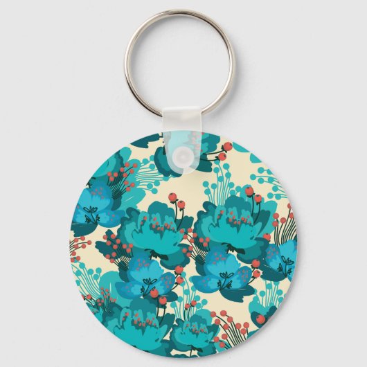 bloemmotief, delicate bloemen. sleutelhanger (Voorkant)