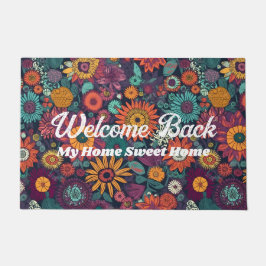 Bloemmotief, een boeket van kleurrijke bloemen deurmat