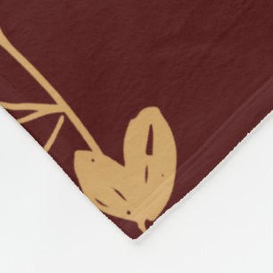 bloemmotief - Elegante Bourgogne & Goud Fleece Deken