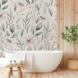  bloemmotief en bladeren behang