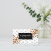 Bloemmotief en Stippen met QR-code Visitekaartje (Staand voorkant)