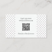Bloemmotief en Stippen met QR-code Visitekaartje (Achterkant)