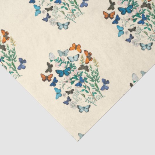 bloemmotief en vlinders tissuepapier (Detail)