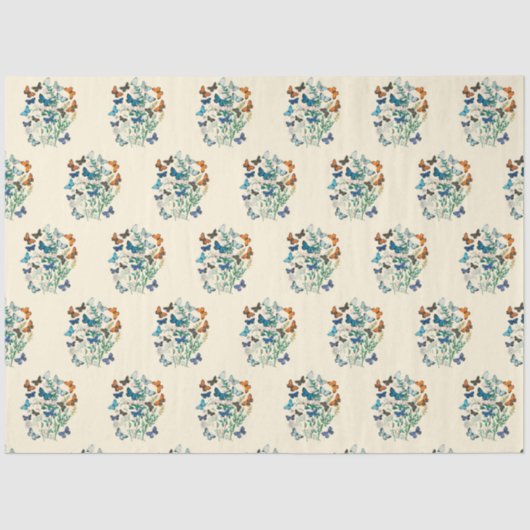  bloemmotief en vlinders tissuepapier (Voorkant)