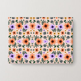 Bloemmotief envelop met levendig oranje  button