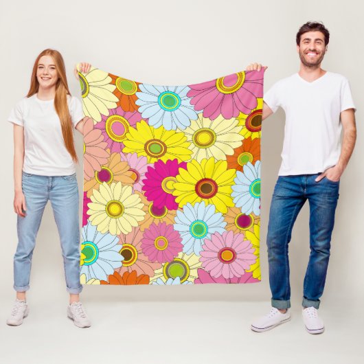 bloemmotief fleece deken (In situ)