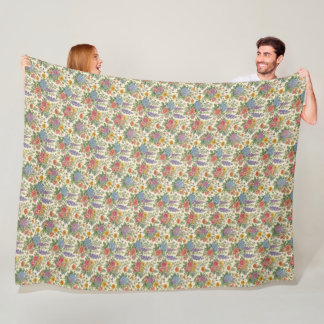 Bloemmotief Fleece Deken