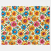 Bloemmotief Fleece Deken (Voorkant (Horizontaal))
