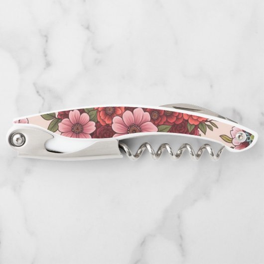 bloemmotief Flesopener Kurkentrekker (Voorkant)