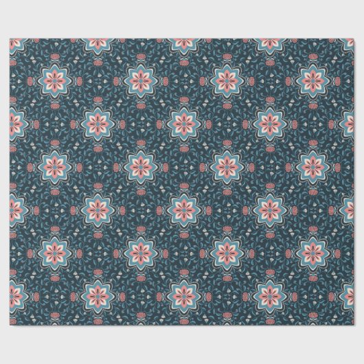 Bloemmotief Folk Inpakpapier (Zoom)