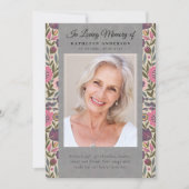 bloemmotief foto begrafenisprogramma kaart (Voorkant)