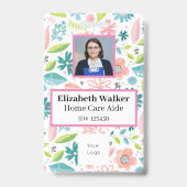 Bloemmotief foto-ID Badge (Voorzijde)