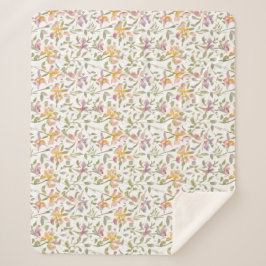 Bloemmotief Freesia Bloemen Sherpa Deken