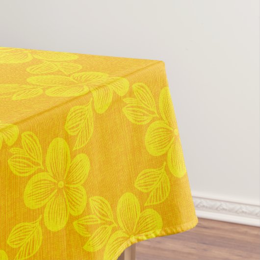 bloemmotief gele raster tafelkleed (Voorbeeld)
