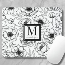 Bloemmotief Gepersonaliseerd Vrouwelijk Monogram