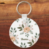 Bloemmotief - Gepersonaliseerde Sleutelhanger (Voorkant)