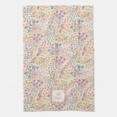 Bloemmotief geruite keukenhanddoek – Cottagecore a (Verticaal)