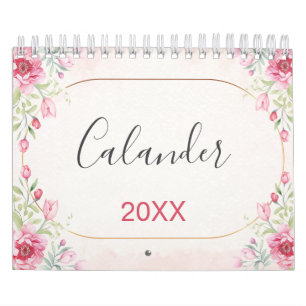 Bloemmotief, Goud bladontwerp Kalender