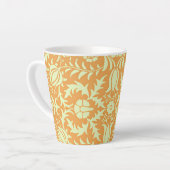Bloemmotief, goud en pastelgeel ontwerp, latte mok (Linkerhoek)