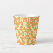 Bloemmotief, goud en pastelgeel ontwerp, latte mok (Voorkant)