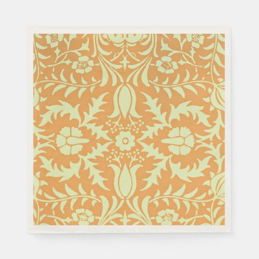 Bloemmotief, goud en pastelgeel ontwerp, servet (Voorkant)