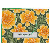 bloemmotief goudsbloem groot cadeauzakje (Achterkant)