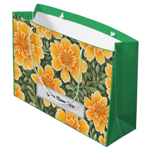  bloemmotief goudsbloem groot cadeauzakje (Achterkant Gekanteld)