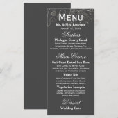 Bloemmotief Grijs/Witte Tulp - Ontvangstmenu Menu (Voorkant / Achterkant)