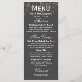 Bloemmotief Grijs/Witte Tulp - Ontvangstmenu Menu