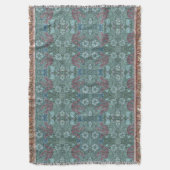  bloemmotief groen blauw rood wit deken (Voorkant Verticaal)