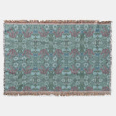  bloemmotief groen blauw rood wit deken (Voorkant)