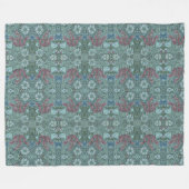  bloemmotief groen blauw rood wit fleece deken (Voorkant (Horizontaal))