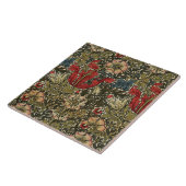  bloemmotief groen blauw rood wit tegeltje (Zijkant)