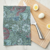bloemmotief groen blauw rood wit theedoek (Quarter Fold)