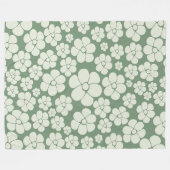 Bloemmotief - Groen Fleece Deken (Voorkant (Horizontaal))