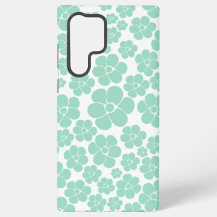 Bloemmotief - Groen (Munt) Samsung Galaxy Hoesje