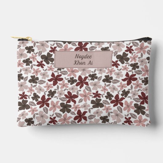 Bloemmotief Herfstkleuren Tekst en Naam Etui (Voorkant)